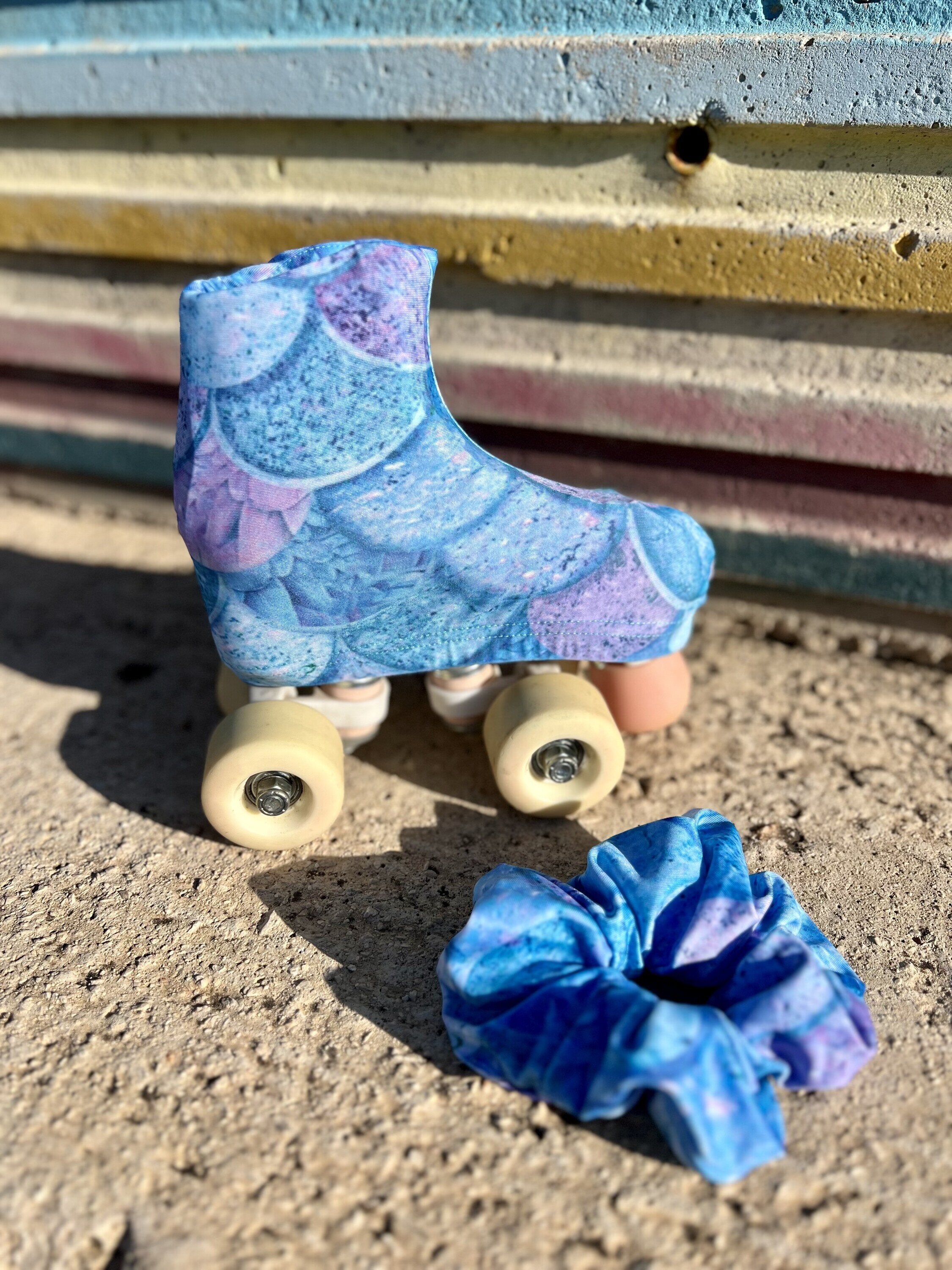 Fundas cubrepatines ESCAMAS 🐚 | Diseño sirena en tonos azules y lilas