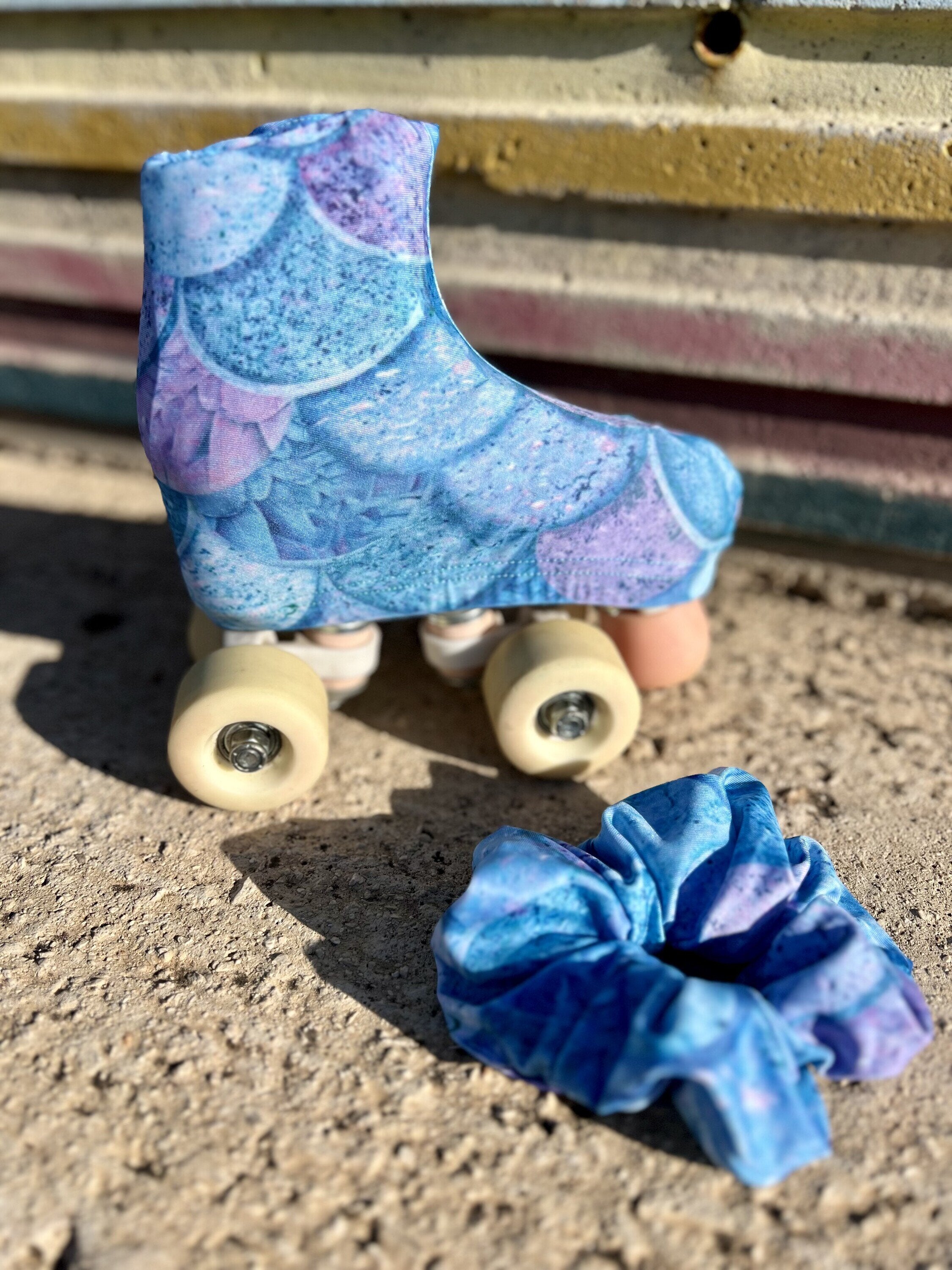 Fundas cubrepatines ESCAMAS 🐚 | Diseño sirena en tonos azules y lilas