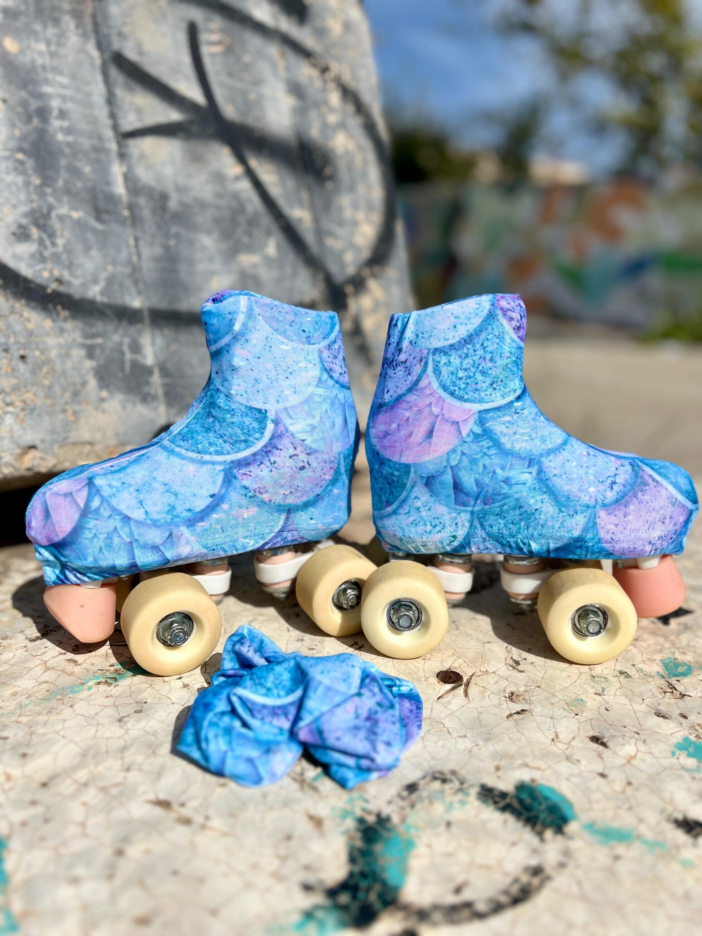 Fundas cubrepatines ESCAMAS 🐚 | Diseño sirena en tonos azules y lilas